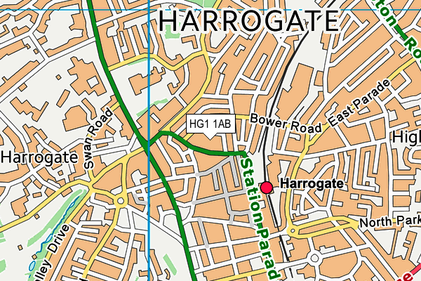 HG1 1AB map - OS VectorMap District (Ordnance Survey)