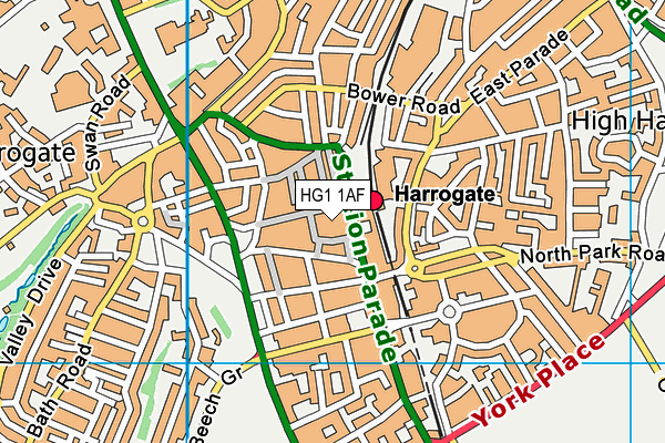 HG1 1AF map - OS VectorMap District (Ordnance Survey)