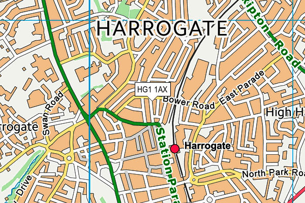 HG1 1AX map - OS VectorMap District (Ordnance Survey)