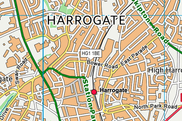 HG1 1BE map - OS VectorMap District (Ordnance Survey)