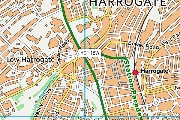HG1 1BW map - OS VectorMap District (Ordnance Survey)
