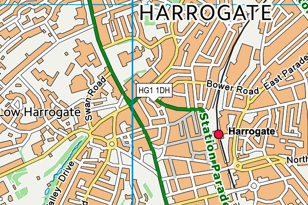 HG1 1DH map - OS VectorMap District (Ordnance Survey)