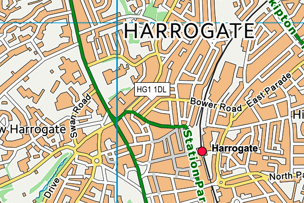 HG1 1DL map - OS VectorMap District (Ordnance Survey)