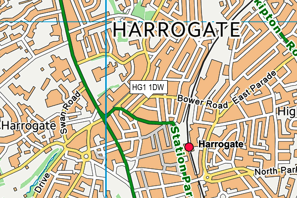 HG1 1DW map - OS VectorMap District (Ordnance Survey)