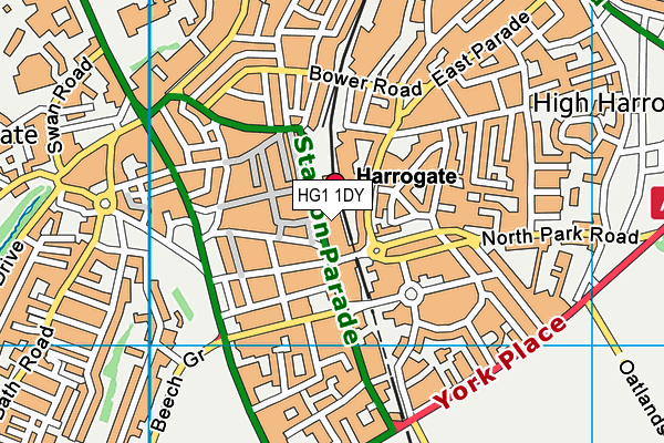 HG1 1DY map - OS VectorMap District (Ordnance Survey)