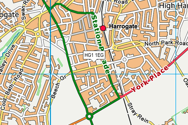 HG1 1EG map - OS VectorMap District (Ordnance Survey)