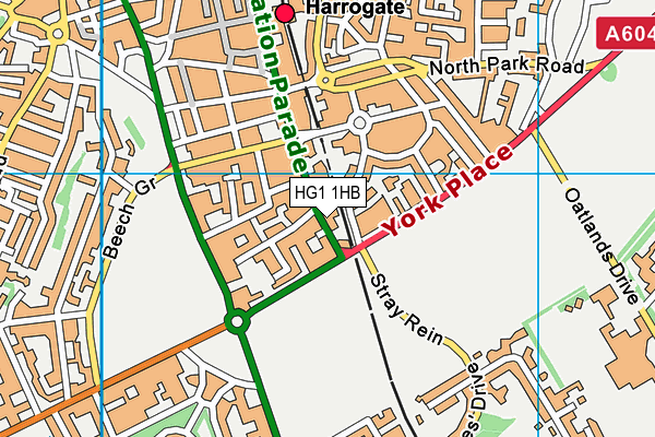 HG1 1HB map - OS VectorMap District (Ordnance Survey)