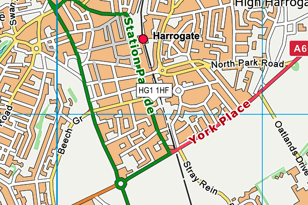 HG1 1HF map - OS VectorMap District (Ordnance Survey)