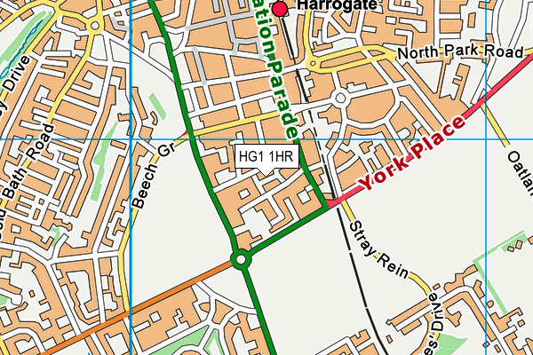 HG1 1HR map - OS VectorMap District (Ordnance Survey)