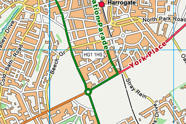 HG1 1HS map - OS VectorMap District (Ordnance Survey)