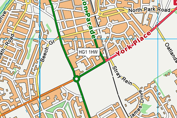 HG1 1HW map - OS VectorMap District (Ordnance Survey)