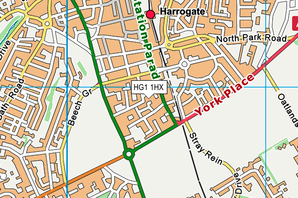 HG1 1HX map - OS VectorMap District (Ordnance Survey)