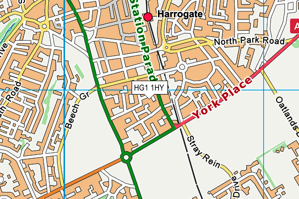 HG1 1HY map - OS VectorMap District (Ordnance Survey)