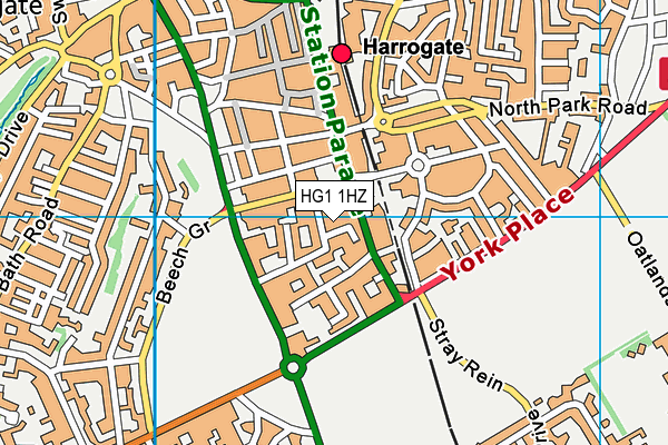 HG1 1HZ map - OS VectorMap District (Ordnance Survey)