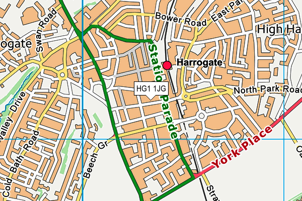 HG1 1JG map - OS VectorMap District (Ordnance Survey)