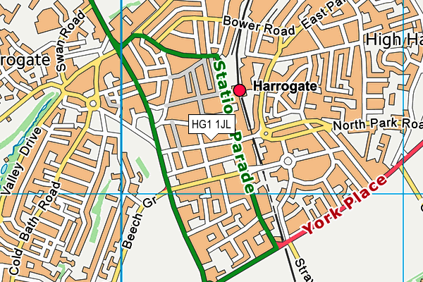 HG1 1JL map - OS VectorMap District (Ordnance Survey)