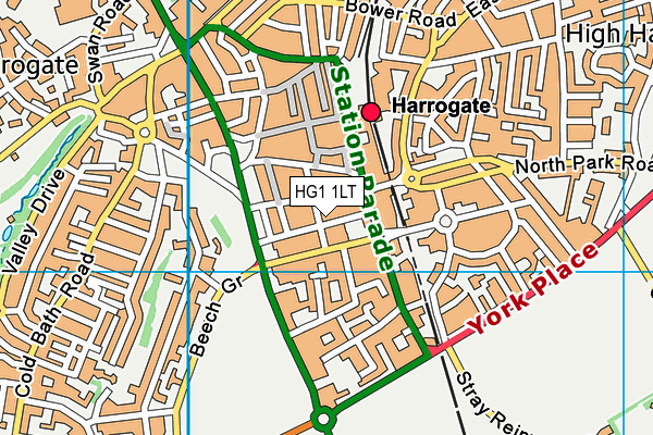 HG1 1LT map - OS VectorMap District (Ordnance Survey)