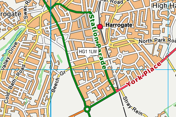 HG1 1LW map - OS VectorMap District (Ordnance Survey)