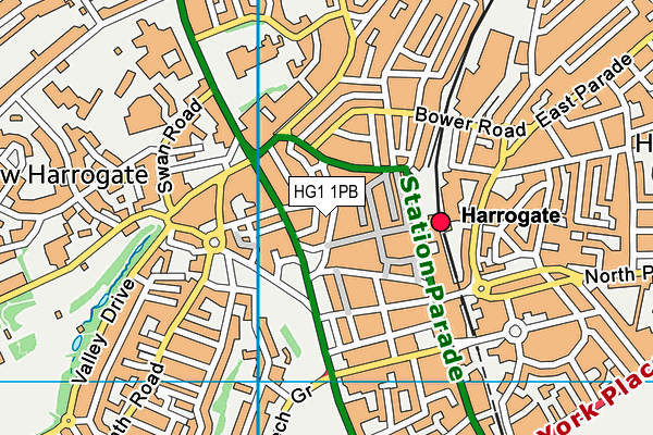 HG1 1PB map - OS VectorMap District (Ordnance Survey)