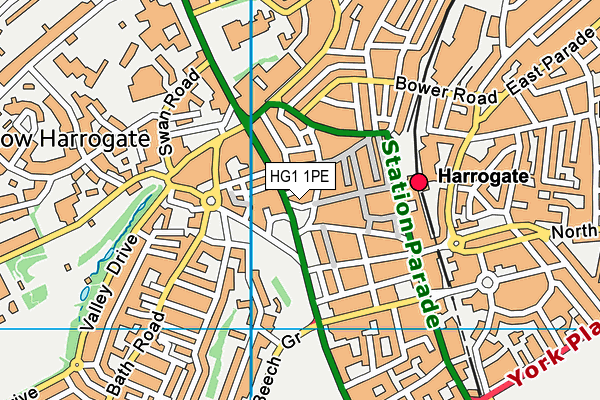 HG1 1PE map - OS VectorMap District (Ordnance Survey)