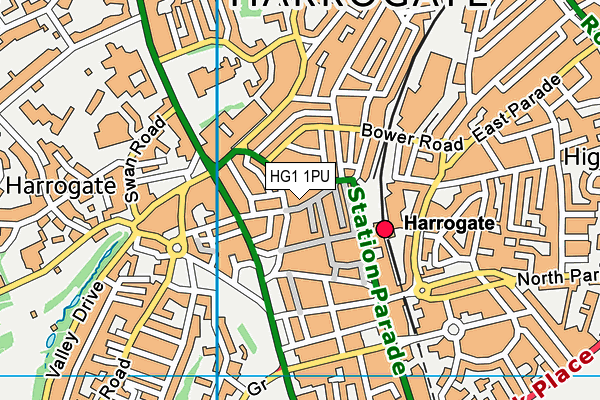 HG1 1PU map - OS VectorMap District (Ordnance Survey)