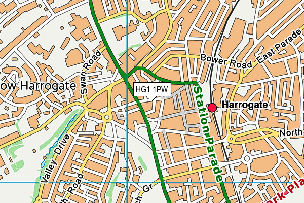 HG1 1PW map - OS VectorMap District (Ordnance Survey)