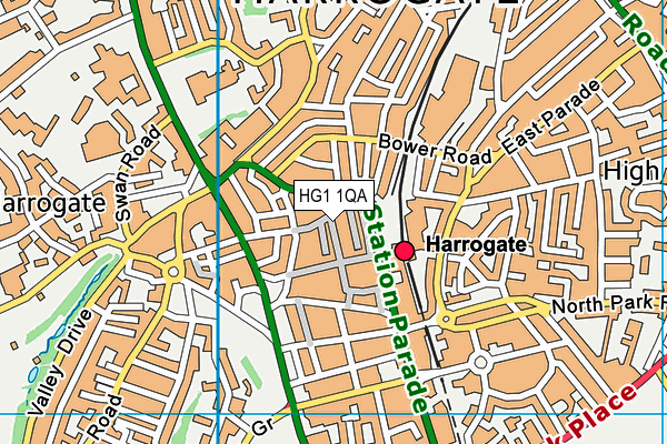 HG1 1QA map - OS VectorMap District (Ordnance Survey)