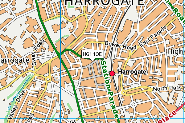 HG1 1QE map - OS VectorMap District (Ordnance Survey)