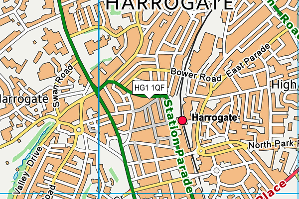 HG1 1QF map - OS VectorMap District (Ordnance Survey)