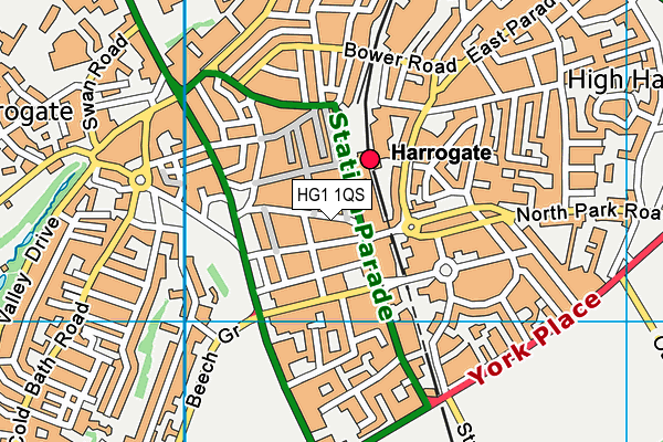 HG1 1QS map - OS VectorMap District (Ordnance Survey)