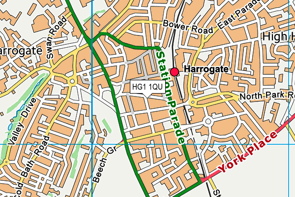 HG1 1QU map - OS VectorMap District (Ordnance Survey)
