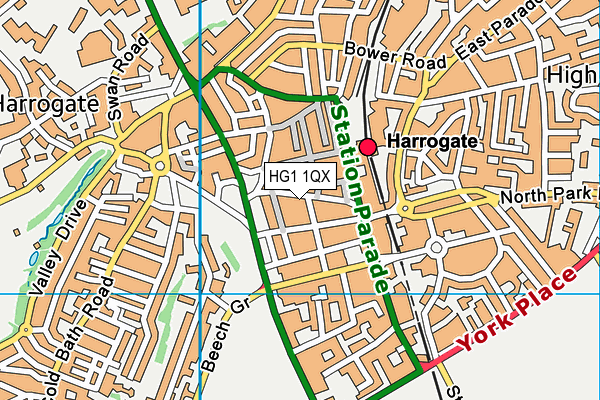 HG1 1QX map - OS VectorMap District (Ordnance Survey)