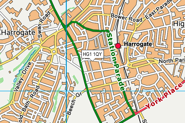 HG1 1QY map - OS VectorMap District (Ordnance Survey)