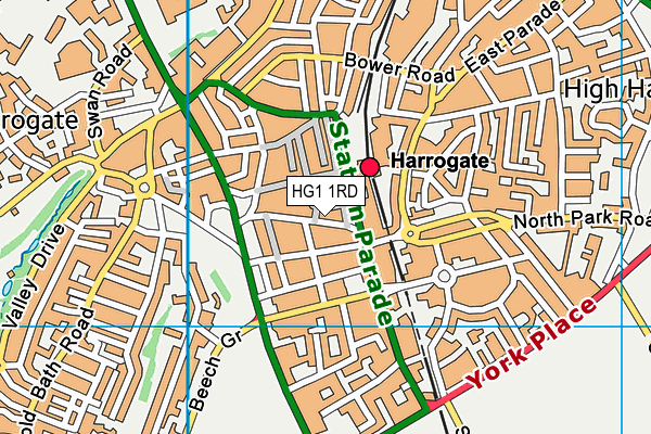 HG1 1RD map - OS VectorMap District (Ordnance Survey)