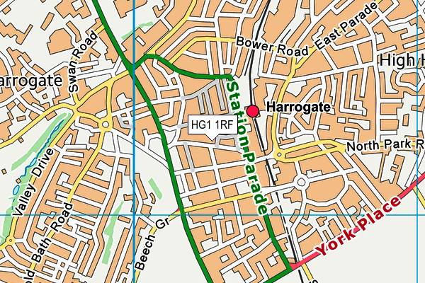 HG1 1RF map - OS VectorMap District (Ordnance Survey)