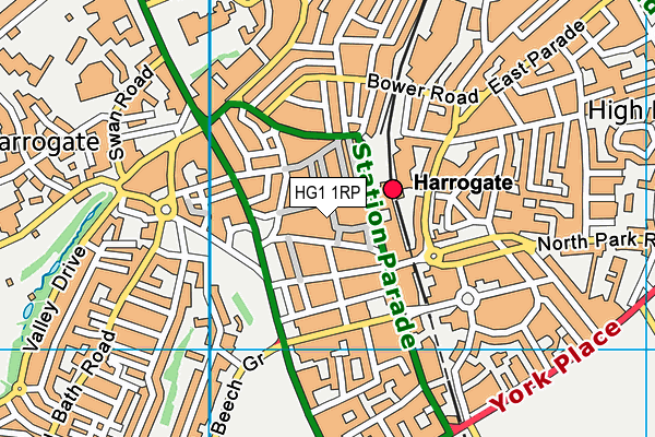 HG1 1RP map - OS VectorMap District (Ordnance Survey)