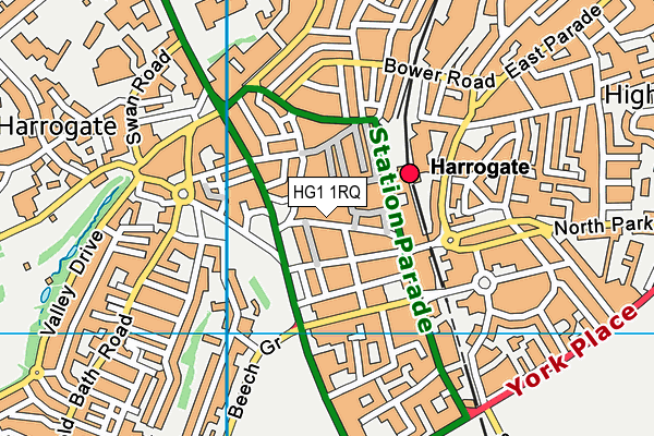 HG1 1RQ map - OS VectorMap District (Ordnance Survey)