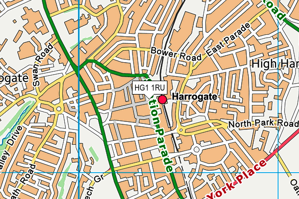 HG1 1RU map - OS VectorMap District (Ordnance Survey)