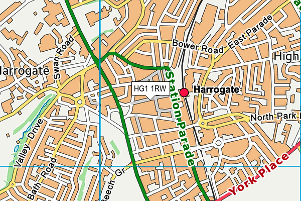 HG1 1RW map - OS VectorMap District (Ordnance Survey)