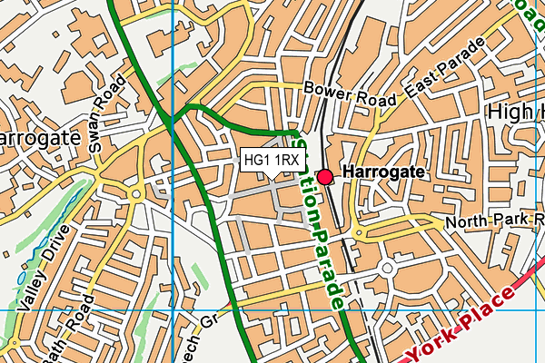 HG1 1RX map - OS VectorMap District (Ordnance Survey)