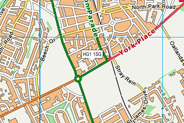 HG1 1SG map - OS VectorMap District (Ordnance Survey)