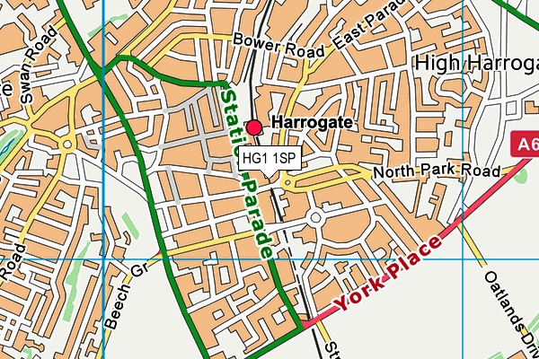 HG1 1SP map - OS VectorMap District (Ordnance Survey)