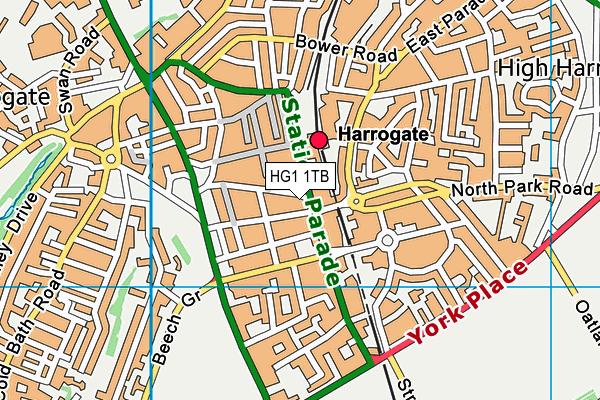 HG1 1TB map - OS VectorMap District (Ordnance Survey)