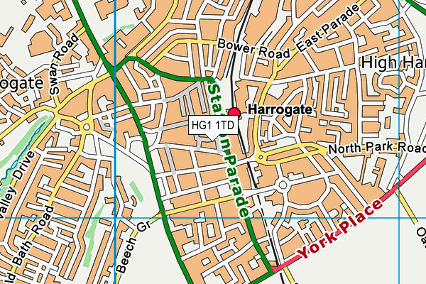 HG1 1TD map - OS VectorMap District (Ordnance Survey)