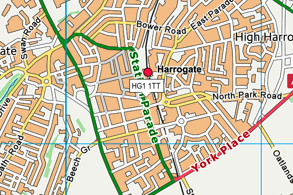 HG1 1TT map - OS VectorMap District (Ordnance Survey)