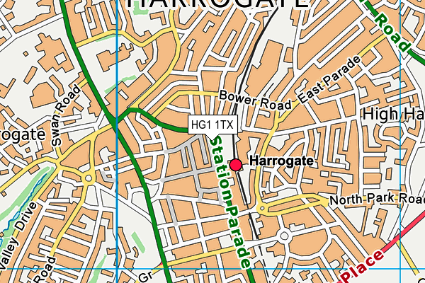 HG1 1TX map - OS VectorMap District (Ordnance Survey)