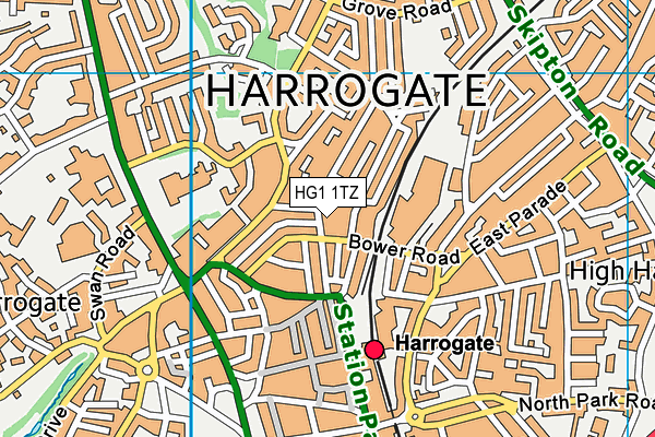 HG1 1TZ map - OS VectorMap District (Ordnance Survey)