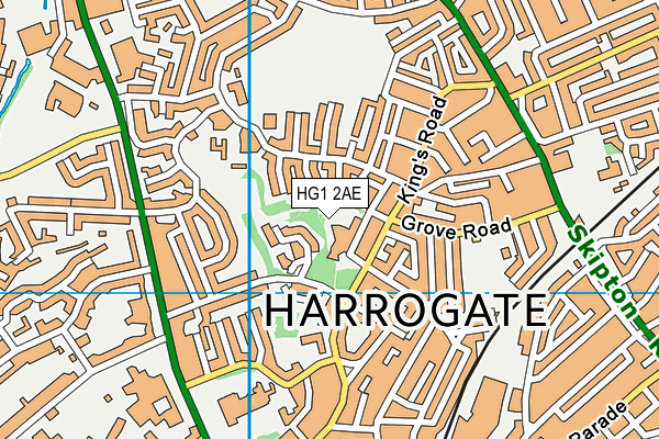 HG1 2AE map - OS VectorMap District (Ordnance Survey)