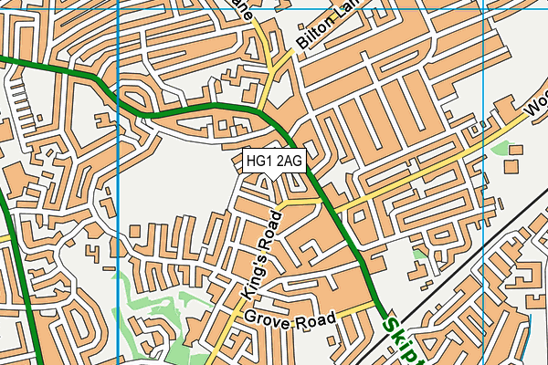 HG1 2AG map - OS VectorMap District (Ordnance Survey)