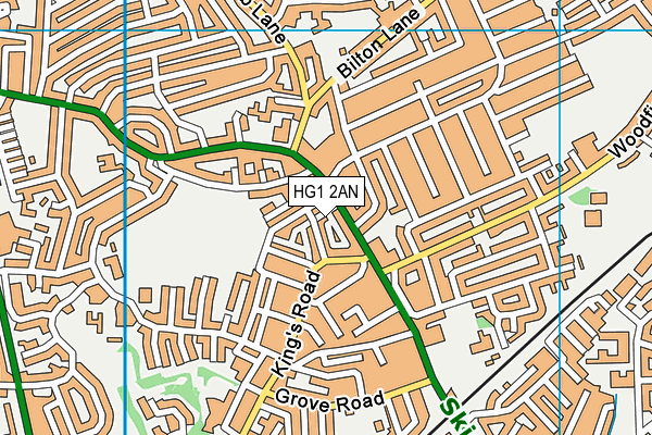 HG1 2AN map - OS VectorMap District (Ordnance Survey)